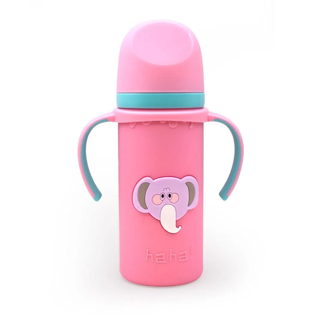 Glass Milk Bottle with Protective Silicone Case for Baby