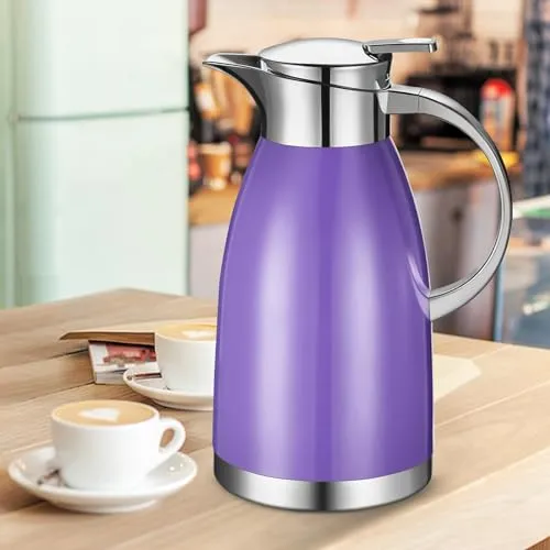 Haosens Thermal Coffee Carafes (64 Oz) 18/8 Stainless Steel - Double Walled Vacuum Flask for Keeping Hot Tea, Water & Coffee