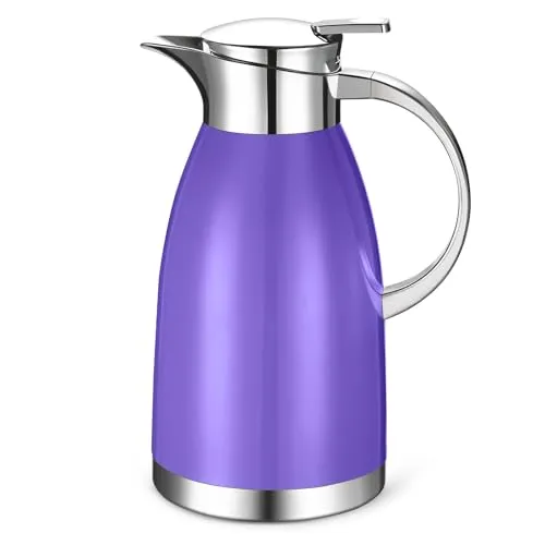 Haosens Thermal Coffee Carafes (64 Oz) 18/8 Stainless Steel - Double Walled Vacuum Flask for Keeping Hot Tea, Water & Coffee