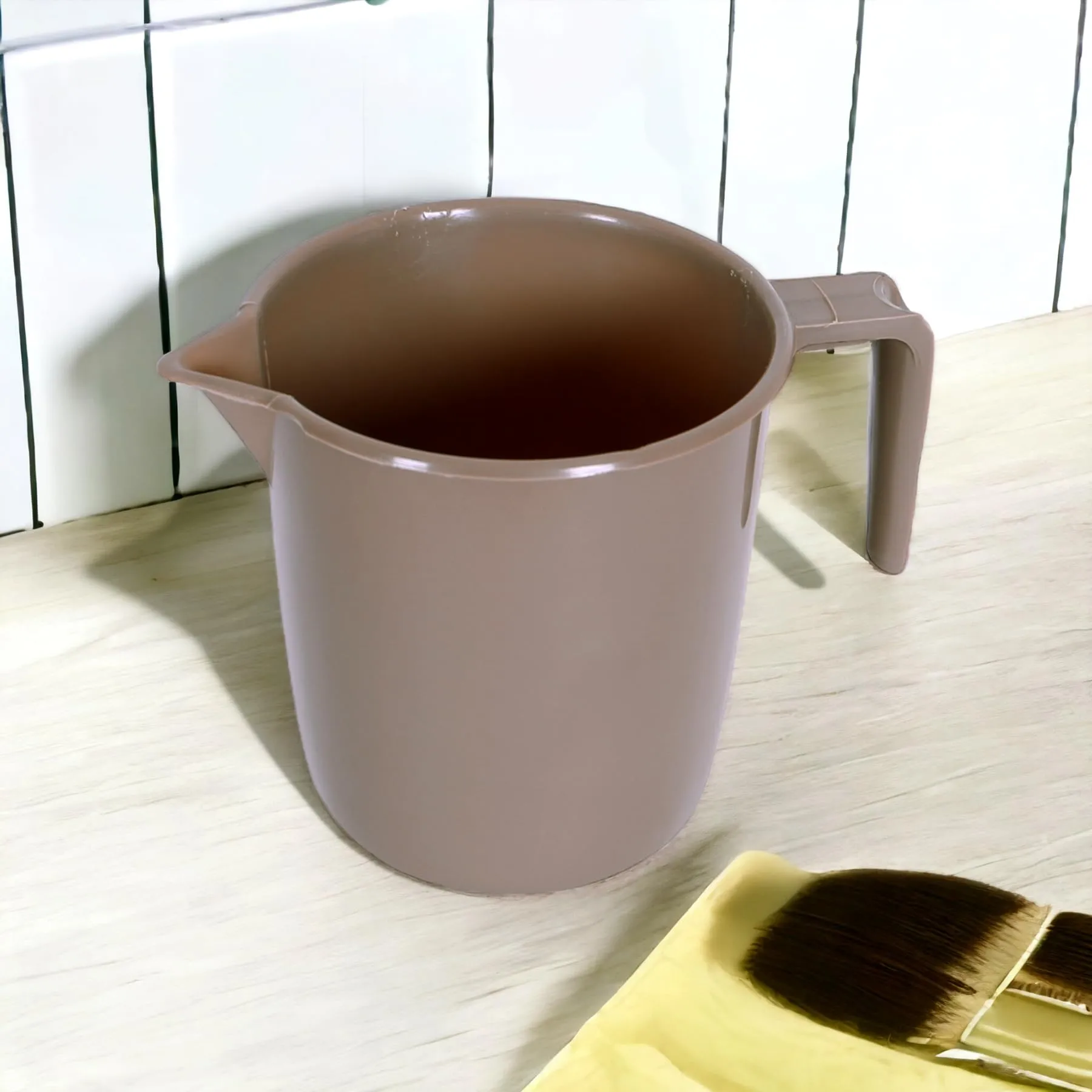 Heart Home Bathroom Mug | Plastic Bath Mug for Bathroom | Bath Mug | Mug for Bathroom | Mug for Toilet | Washroom Jug | 111 Bath Mug | 1 LTR | Pack of 2 | Brown