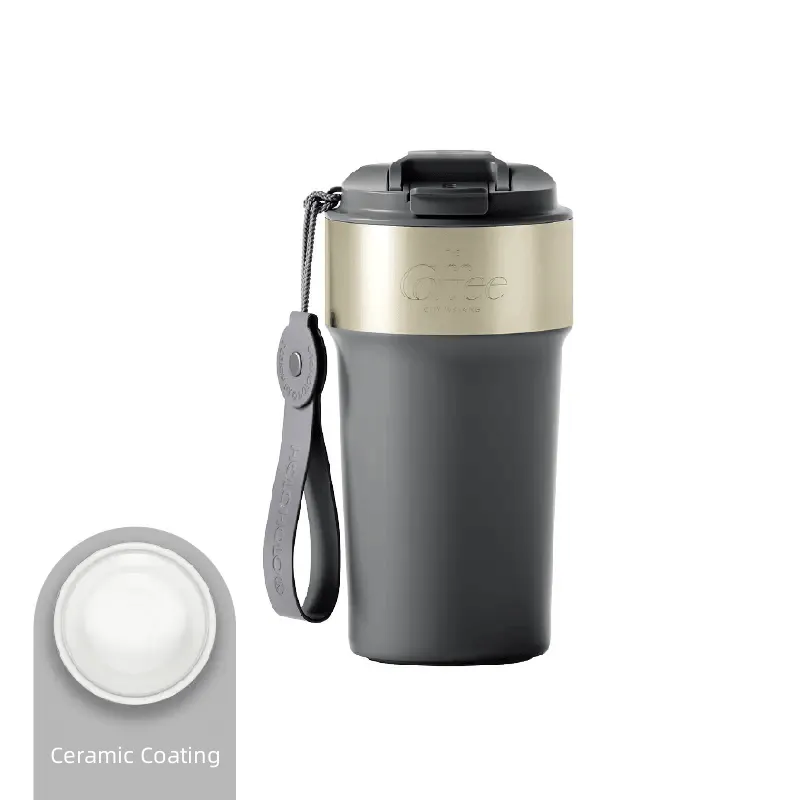 HOLOHOLO Latte Cup Large Capacity 316L Stainless Steel Straw Vacuum Cup 500ml