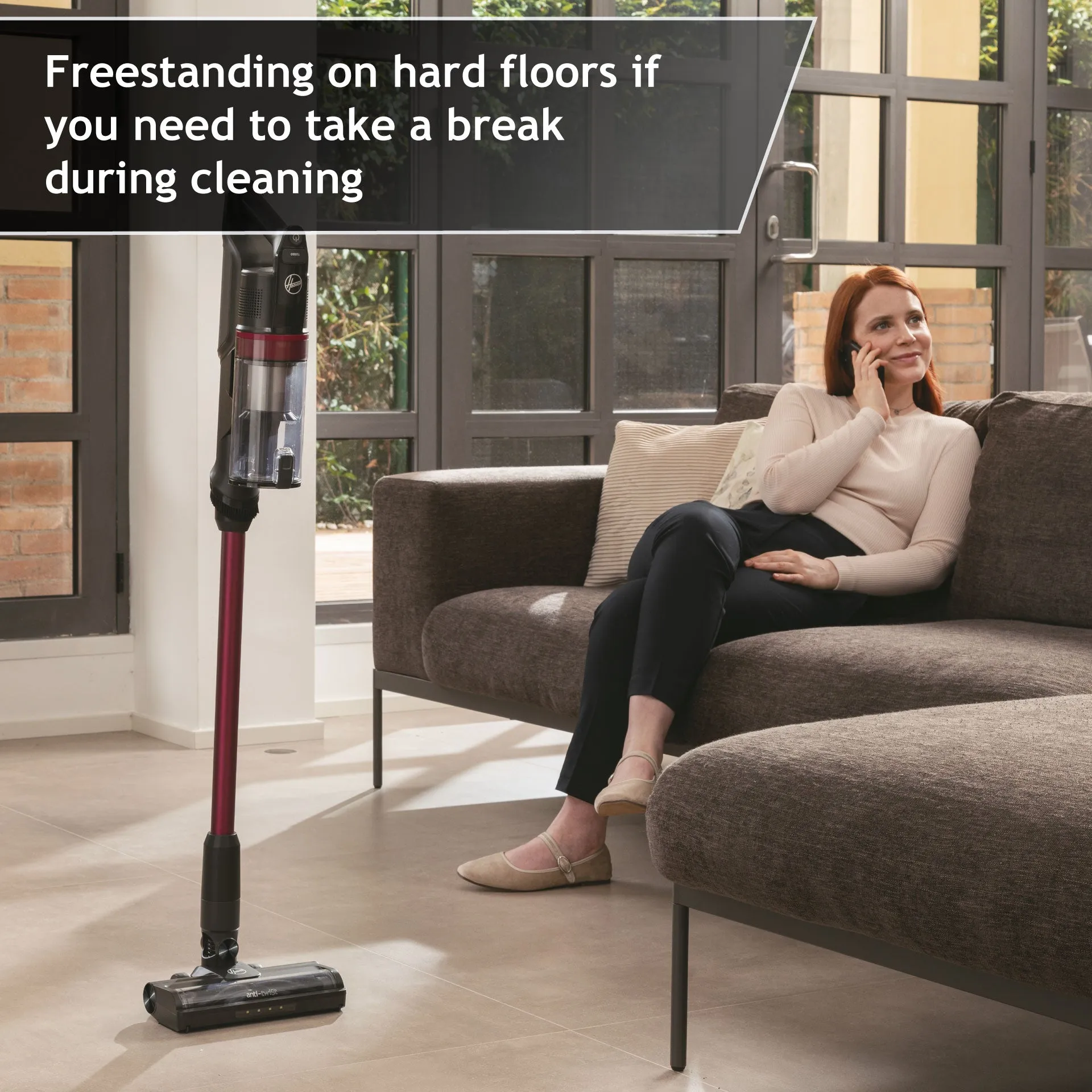 Hoover Cordless Vacuum Cleaner with Anti Hair Wrap, Magenta - HF1 