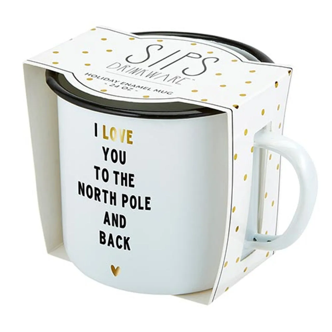 I Love You To The North Pole And Back Holiday Enamel Mug | Coffee Tea Cup |  24oz