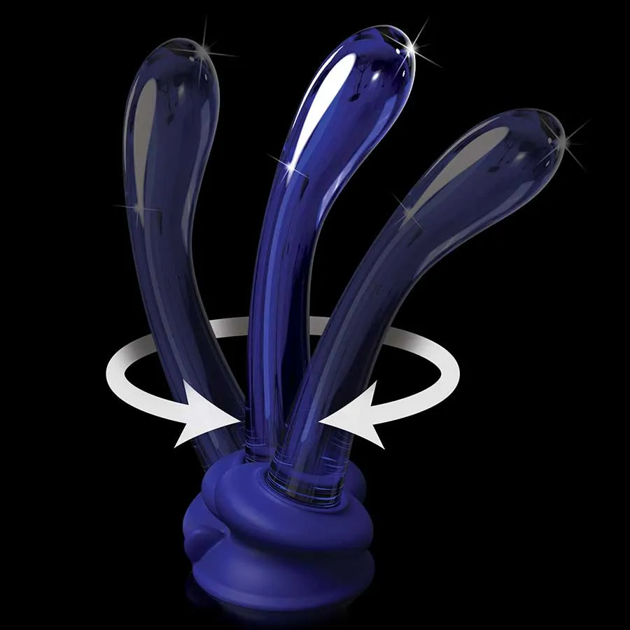 Icicles No. 89 Blue Glass Anal Dildo with Suction Cup by Pipedream Products