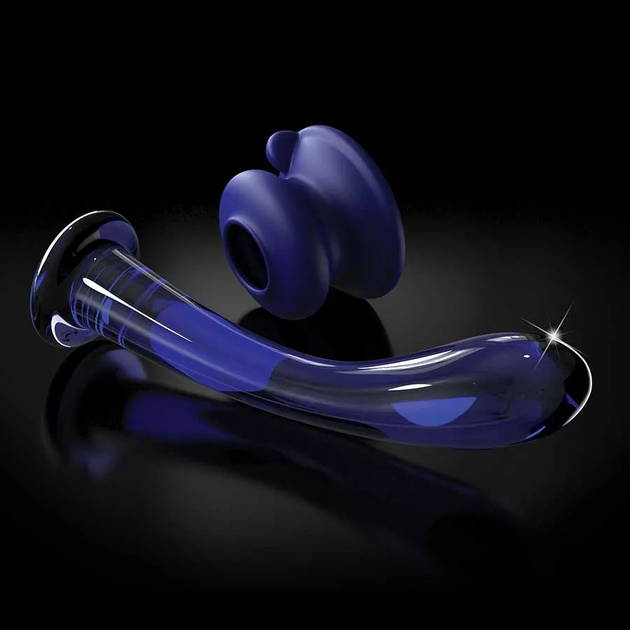 Icicles No. 89 Blue Glass Anal Dildo with Suction Cup by Pipedream Products