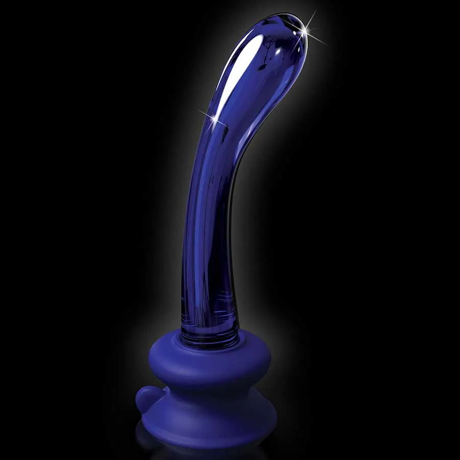 Icicles No. 89 Blue Glass Anal Dildo with Suction Cup by Pipedream Products