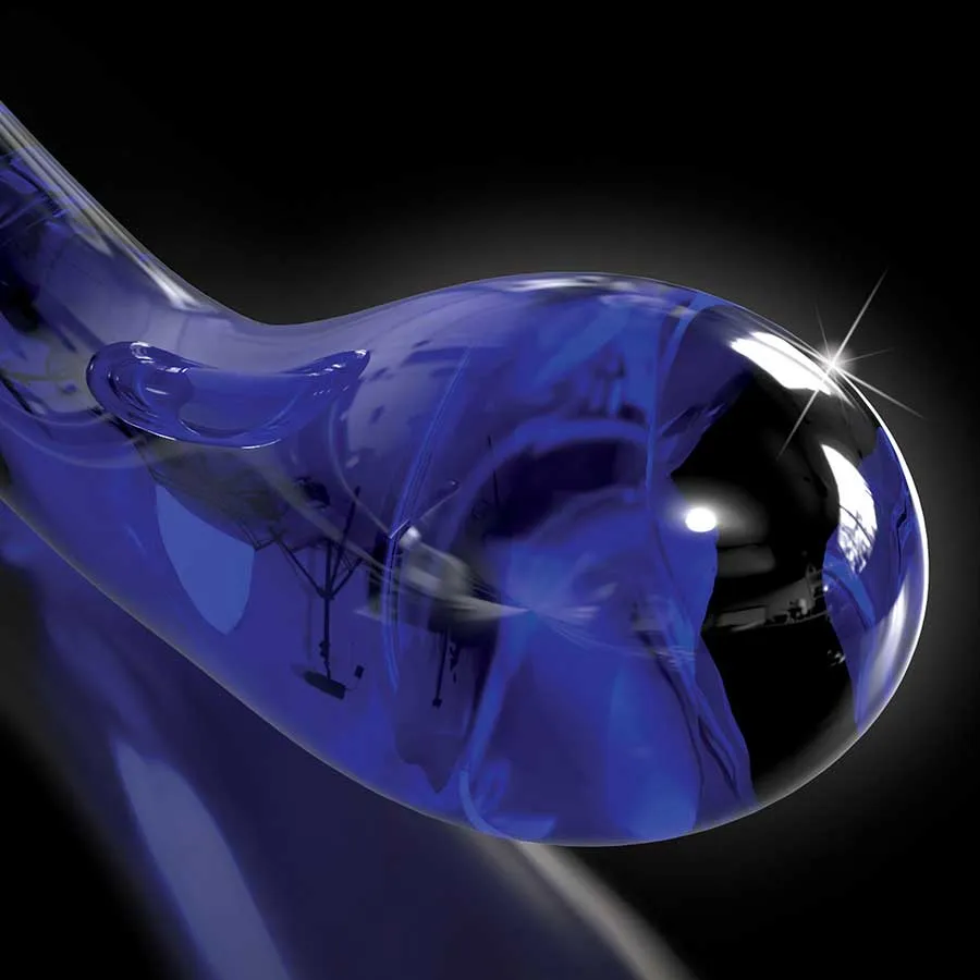 Icicles No. 89 Blue Glass Anal Dildo with Suction Cup by Pipedream Products