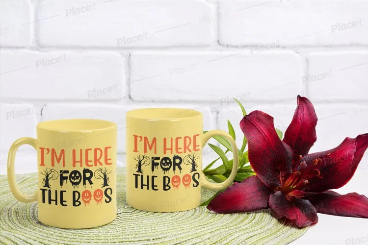 im here for  the boos halloween mug  ,handmade ceramic mug ,halloween coffee mug  - halloween party