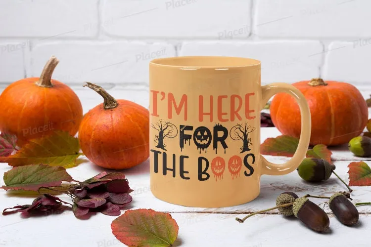 im here for  the boos halloween mug  ,handmade ceramic mug ,halloween coffee mug  - halloween party