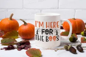 im here for  the boos halloween mug  ,handmade ceramic mug ,halloween coffee mug  - halloween party