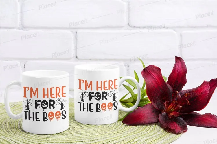 im here for  the boos halloween mug  ,handmade ceramic mug ,halloween coffee mug  - halloween party