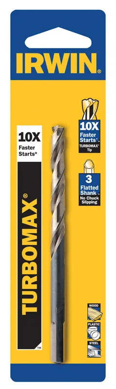 Irwin Turbomax 11/64 in. X 3-1/4 in. L High Speed Steel Drill Bit Straight Shank 1 pc