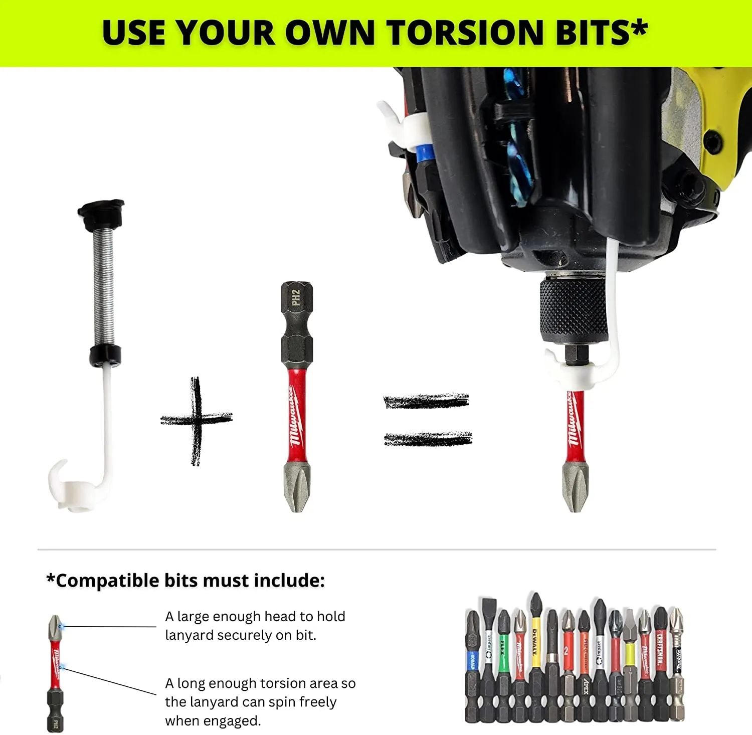 ITEM# 0178   Driverback Bit Holder| New Retractable Magnetic Bit Organizer for Your Impact Driver, Perfect Tool Accessory | Made in USA (Watch Video)