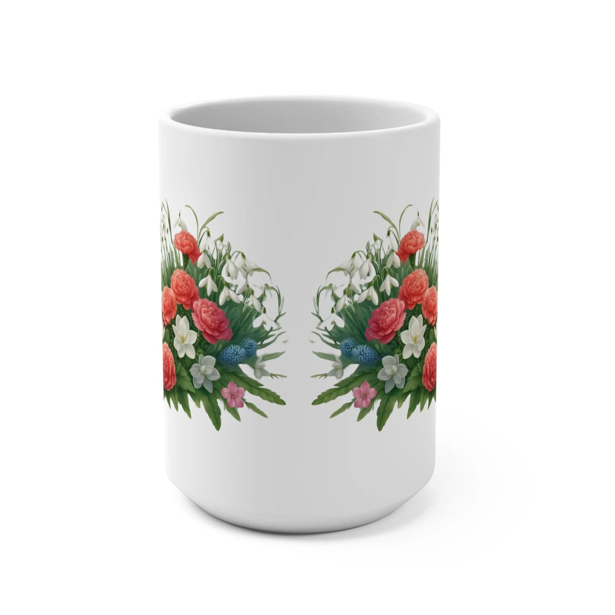 January Birth Flower - Cat Lover - Mug 15oz