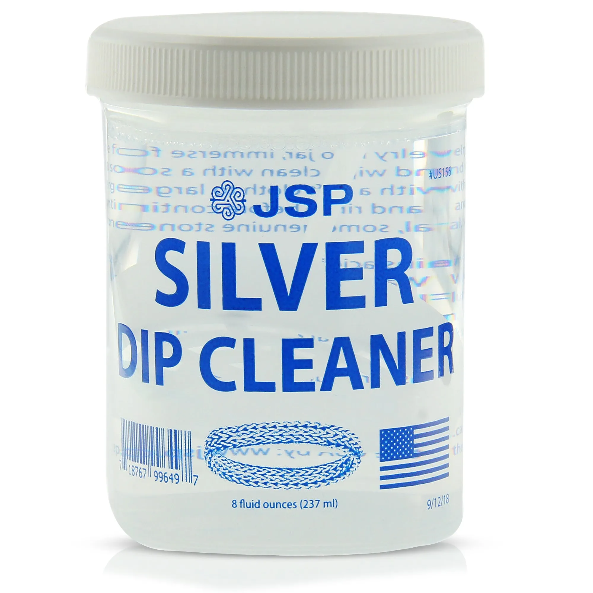 JSP Sterling Silver Dip Cleaner Tarnish Remover 925 Jewelry Cleaning Solution 8oz