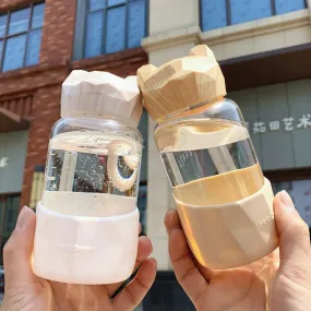 Kawaii Bear-shaped glass water bottle