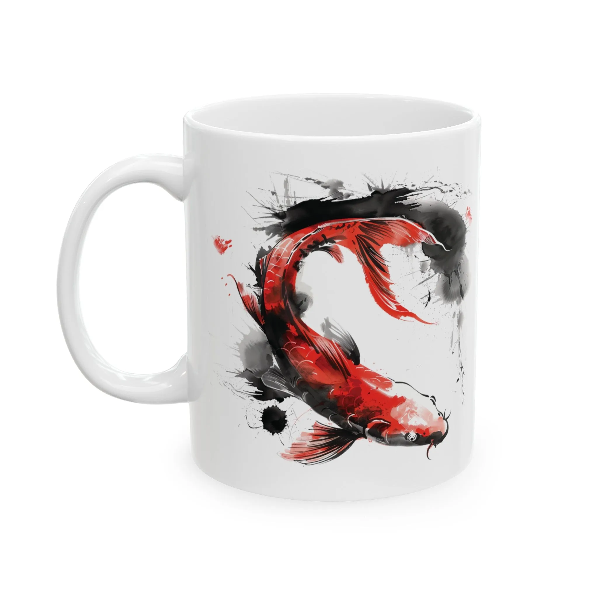 Koi Fish Mug, Aquarium Coffee Mug, Fish Tank Tea Cup, Fish Lover Mug, Pond Fish Mug, Koi Fish Drawing Mug, Aquatic Life Mug, Fish Decor Mug