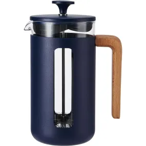 Lc Pisa Cafetiere 8 Cup Navy Wood Handle