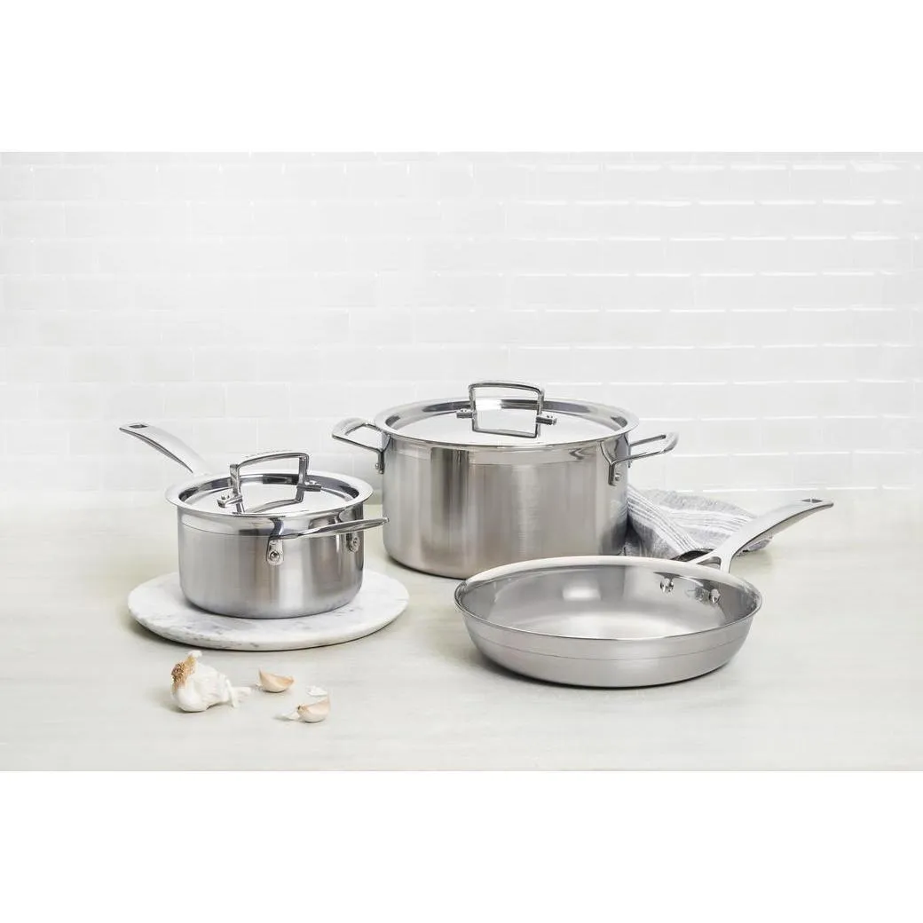 Le Creuset 4 Qt. Stainless Steel Saucepan with Lid and Helper Handle