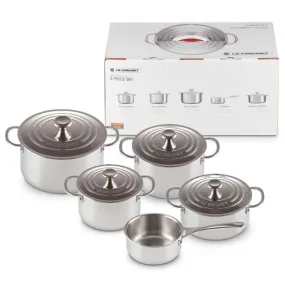 Le Creuset Signature Stainless Steel 5 Piece Cookware Set