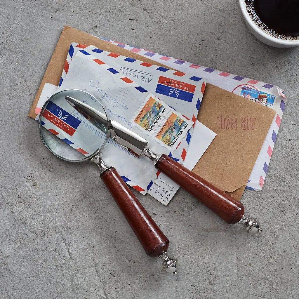 Leather Handled Magnifying Glass