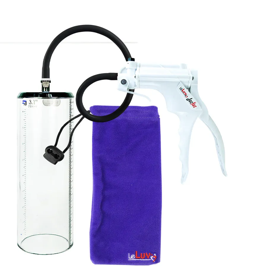 LeLuv JacVac Penis Pump - NPT Gauge Options with Thick-Wall Cylinder - Choose Size & Color