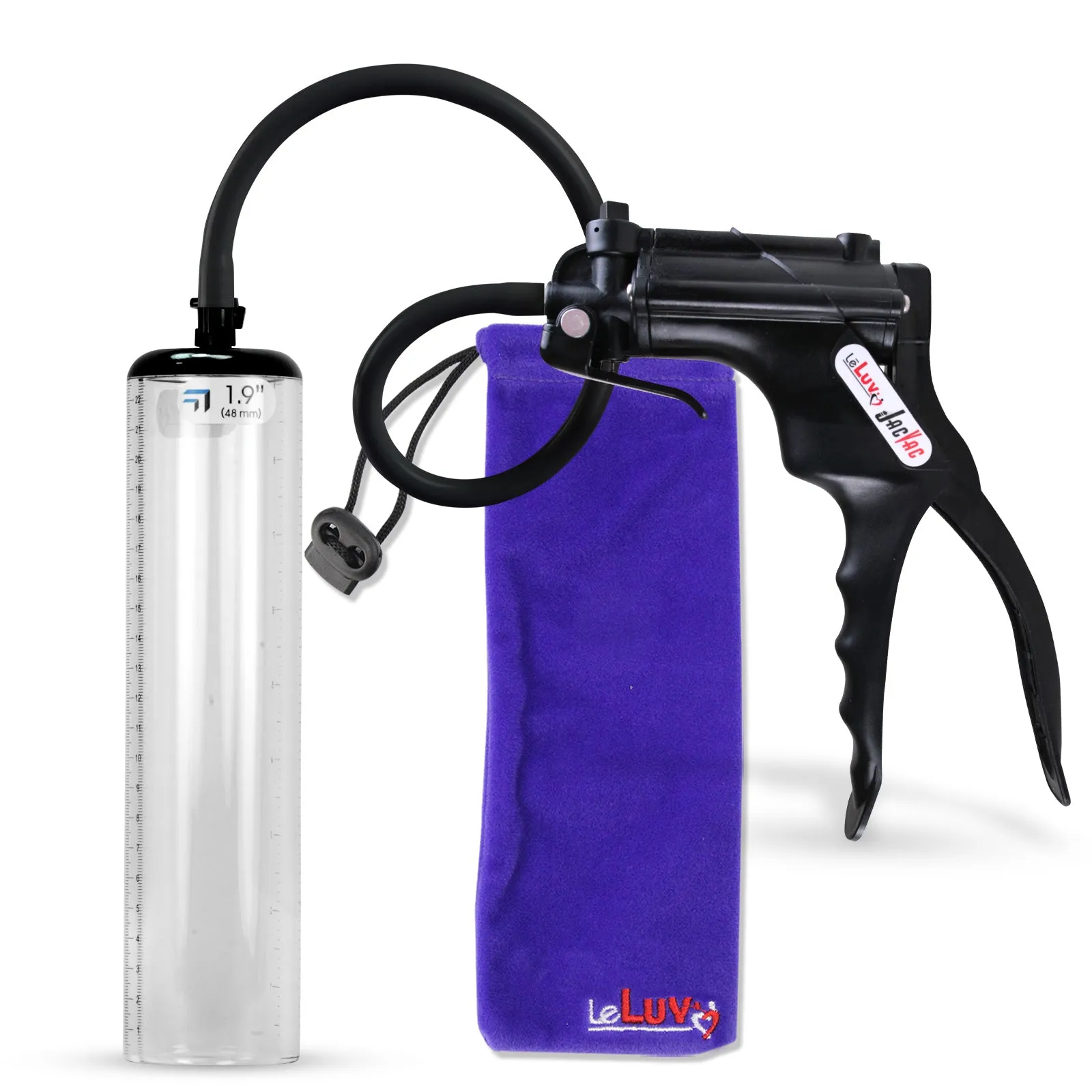 LeLuv JacVac Penis Pump - NPT Gauge Options with Thick-Wall Cylinder - Choose Size & Color