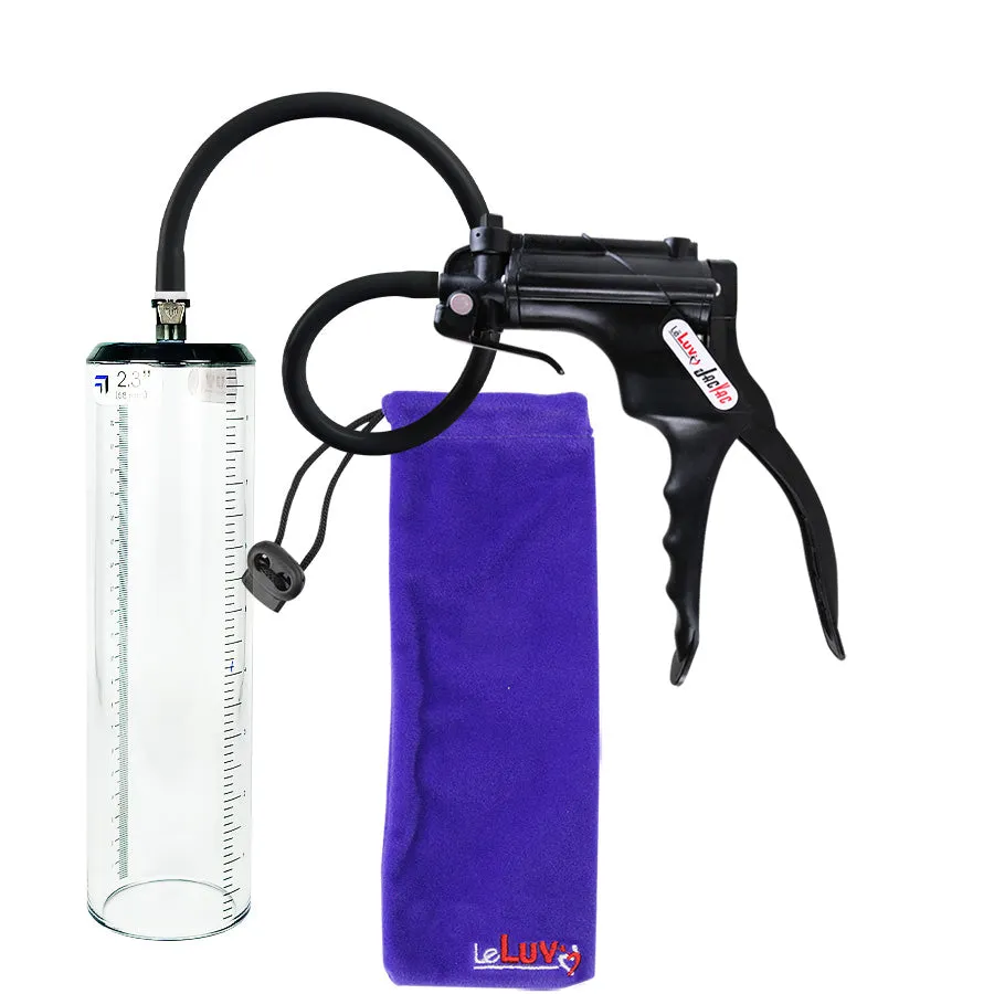 LeLuv JacVac Penis Pump - NPT Gauge Options with Thick-Wall Cylinder - Choose Size & Color