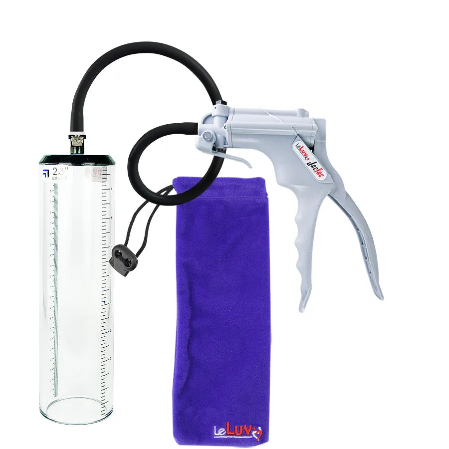 LeLuv JacVac Penis Pump - NPT Gauge Options with Thick-Wall Cylinder - Choose Size & Color