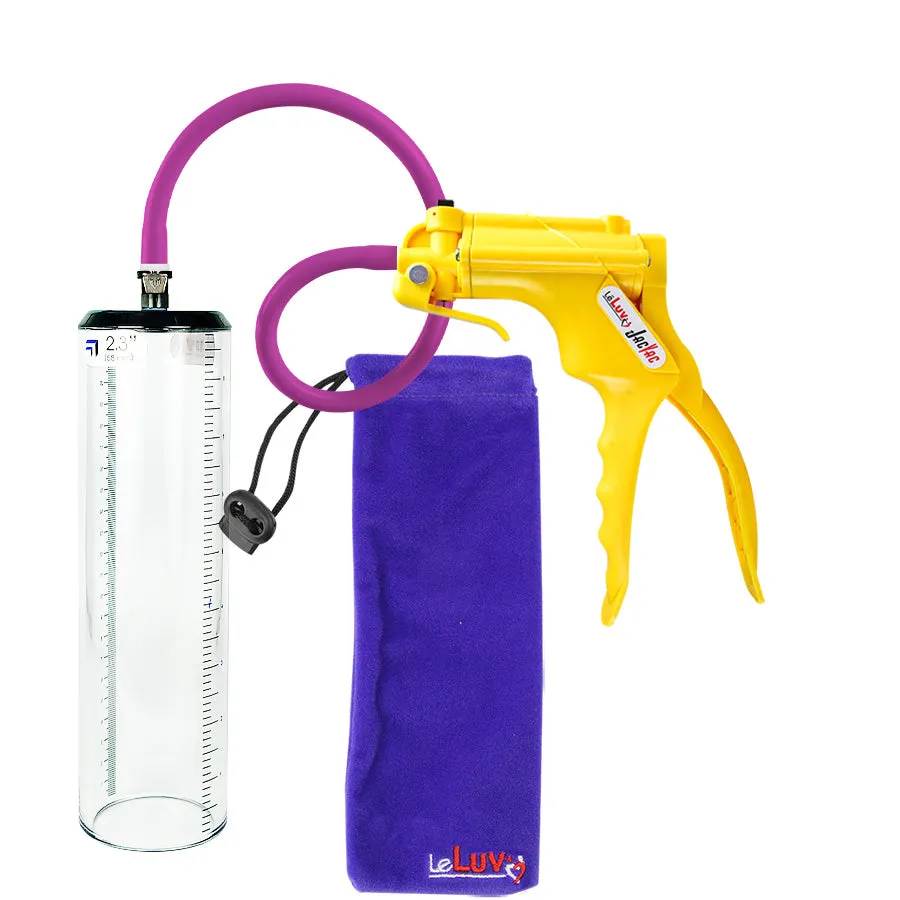 LeLuv JacVac Penis Pump - NPT Gauge Options with Thick-Wall Cylinder - Choose Size & Color