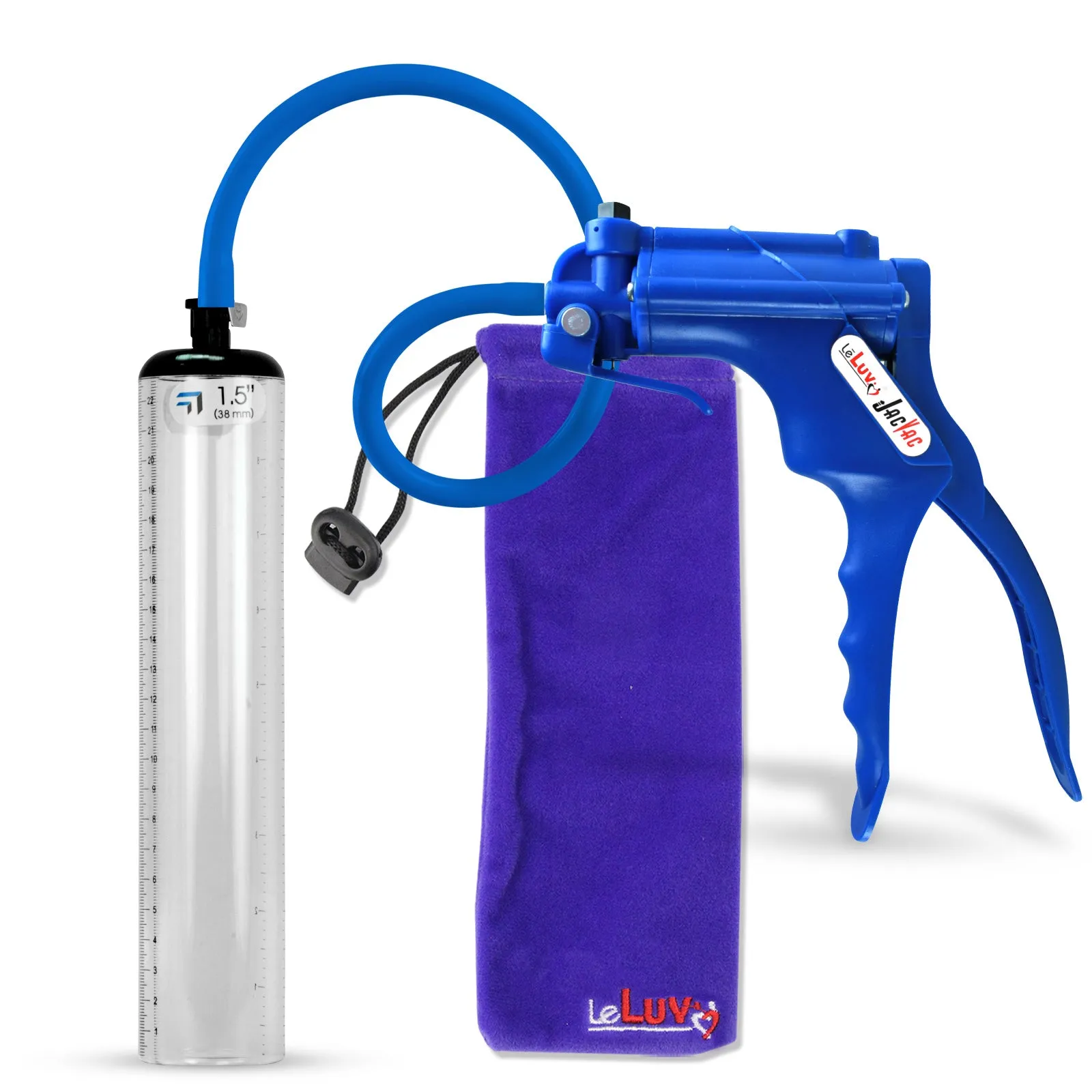 LeLuv JacVac Penis Pump - NPT Gauge Options with Thick-Wall Cylinder - Choose Size & Color