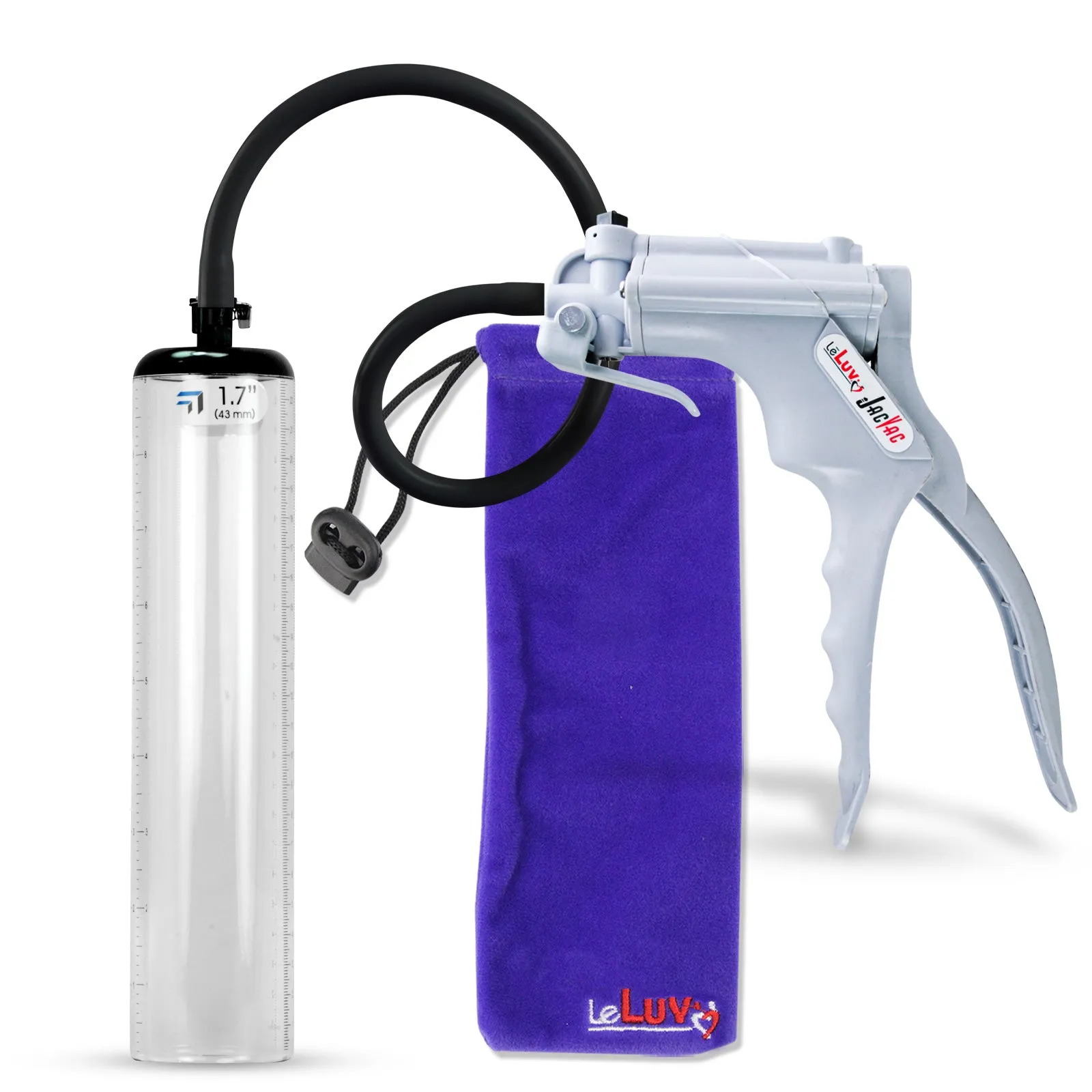 LeLuv JacVac Penis Pump - NPT Gauge Options with Thick-Wall Cylinder - Choose Size & Color