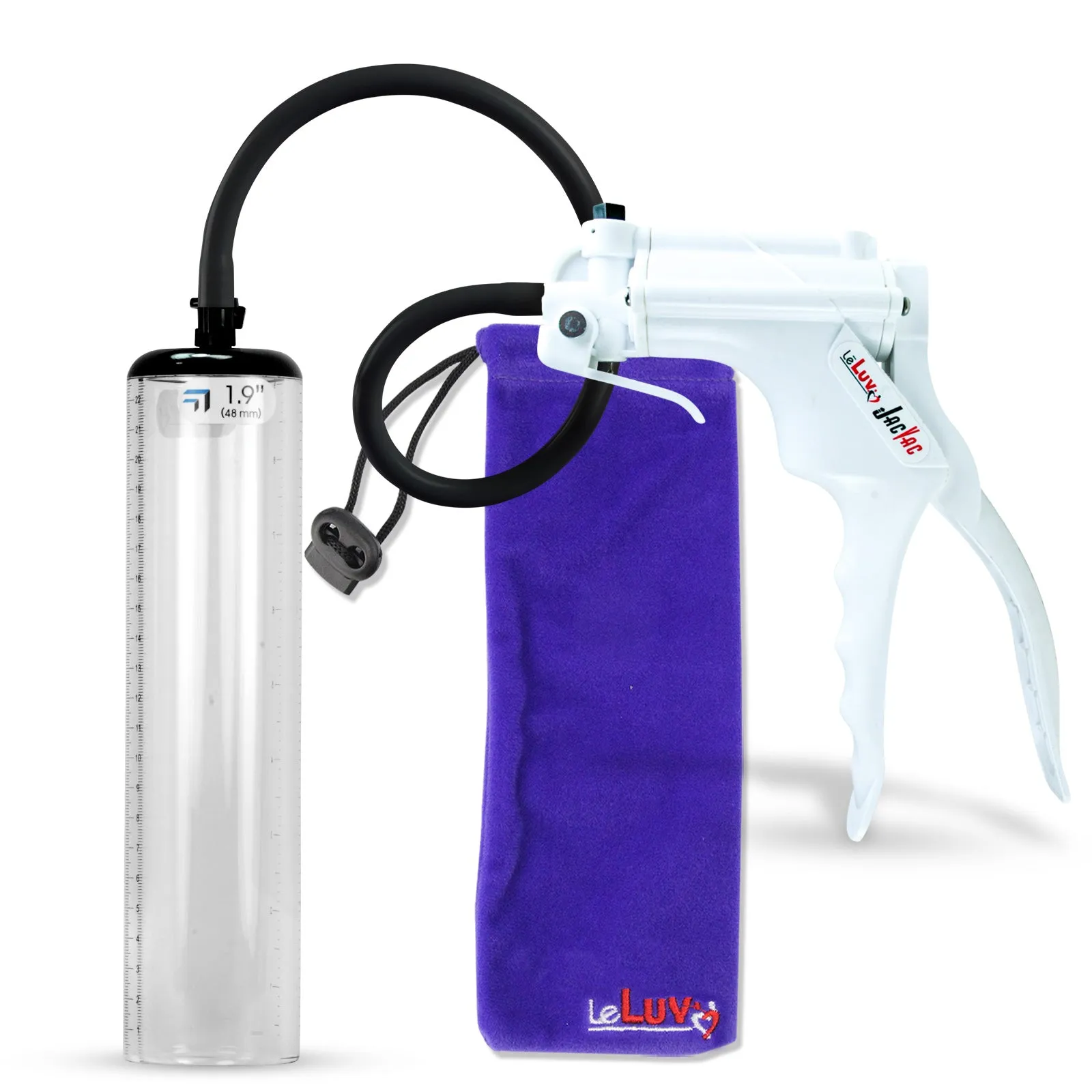 LeLuv JacVac Penis Pump - NPT Gauge Options with Thick-Wall Cylinder - Choose Size & Color