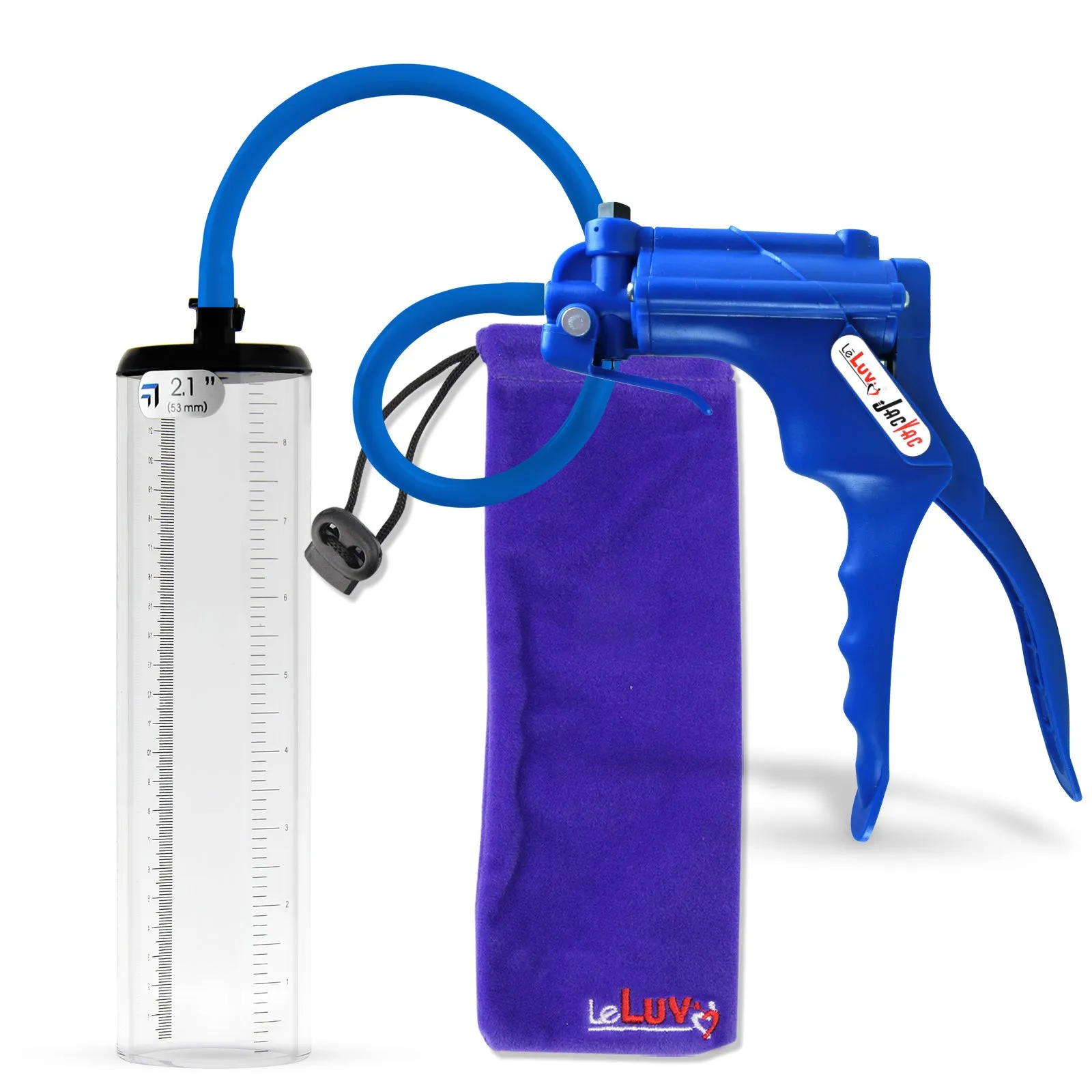 LeLuv JacVac Penis Pump - NPT Gauge Options with Thick-Wall Cylinder - Choose Size & Color