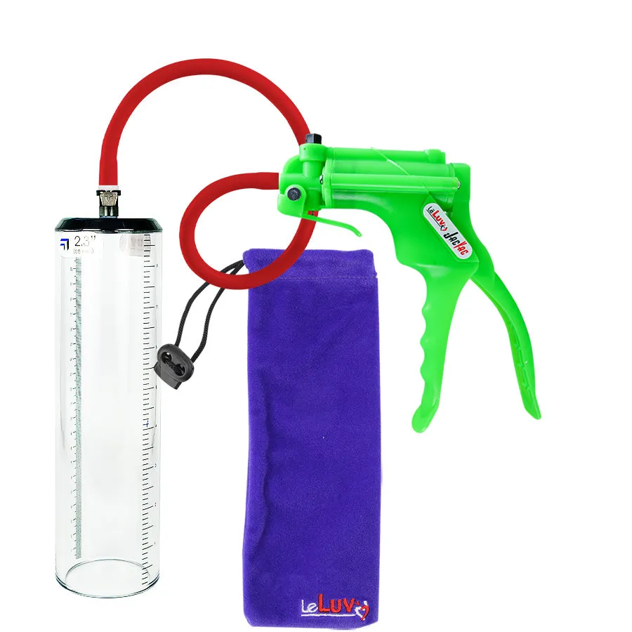 LeLuv JacVac Penis Pump - NPT Gauge Options with Thick-Wall Cylinder - Choose Size & Color