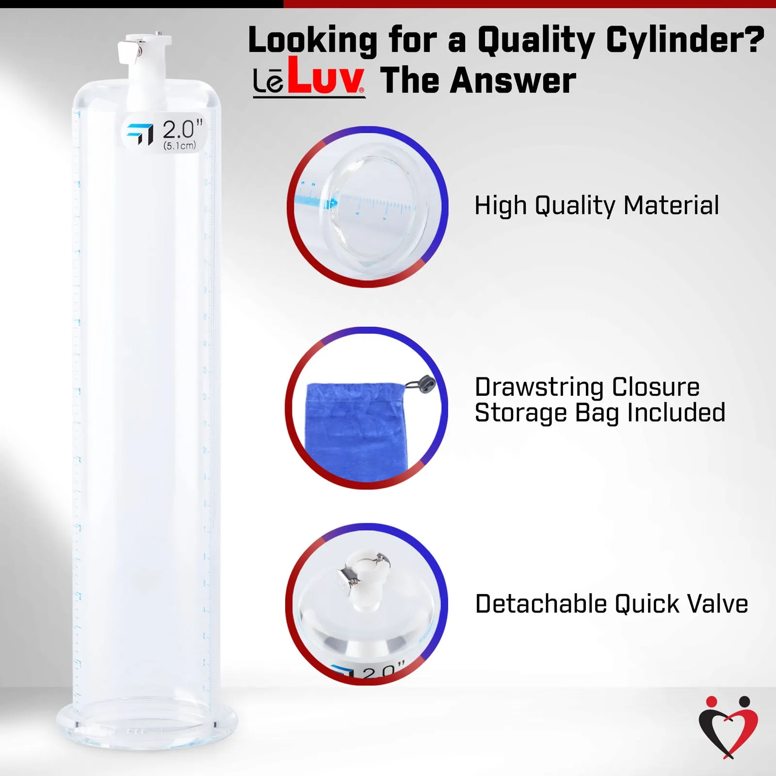 LeLuv JacVac Penis Pump - NPT Threaded Gauge Options - Round Flange Cylinders