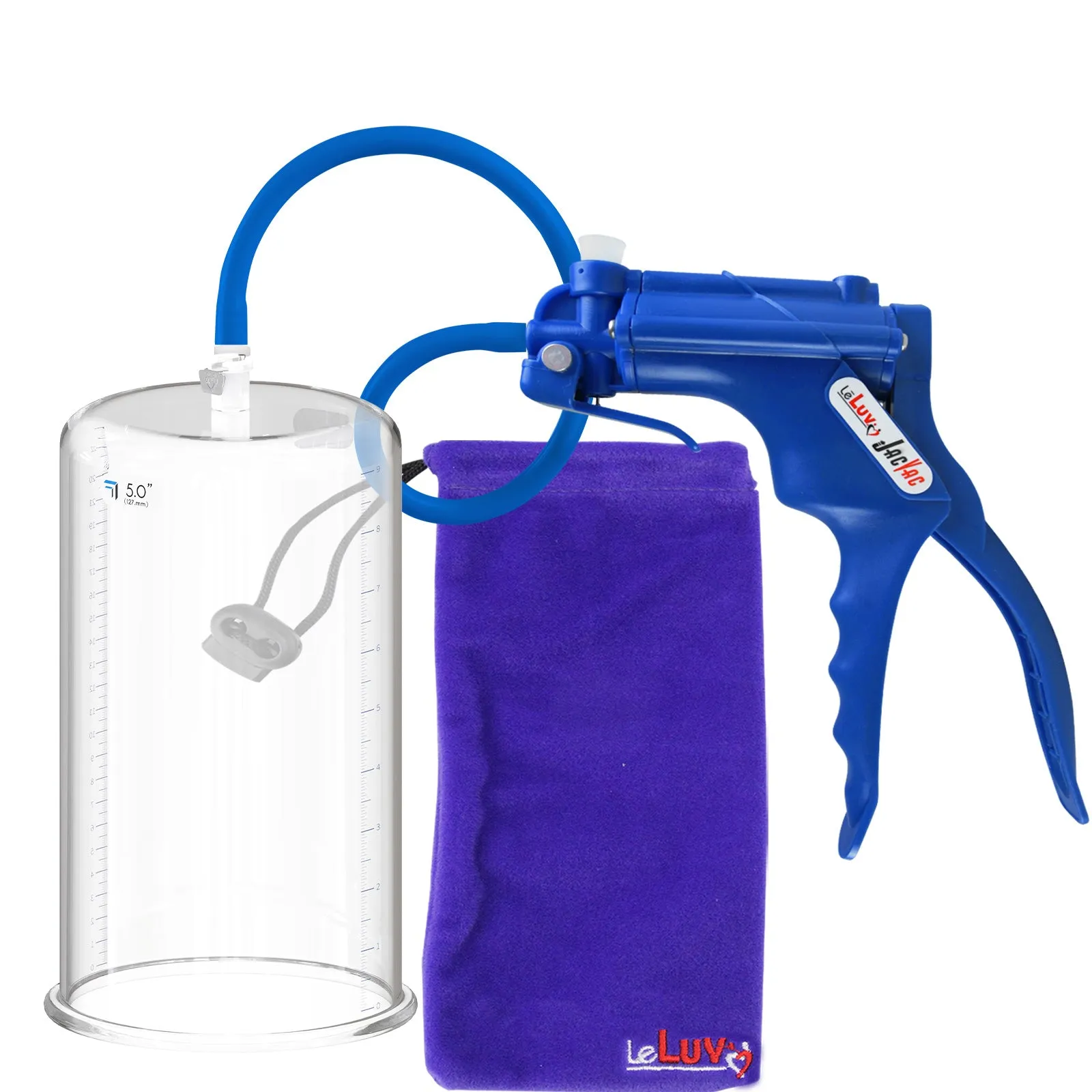 LeLuv JacVac Penis Pump with Swivel Gauge Options - Choose Round Flange Cylinder