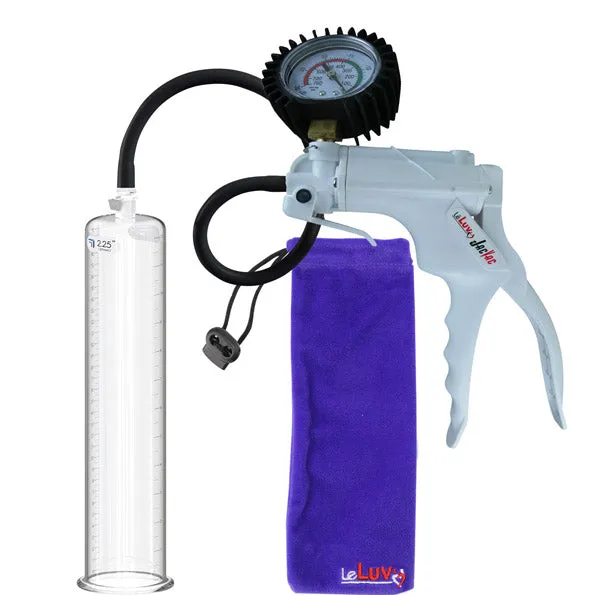 LeLuv JacVac Penis Pump with Swivel Gauge Options - Choose Round Flange Cylinder