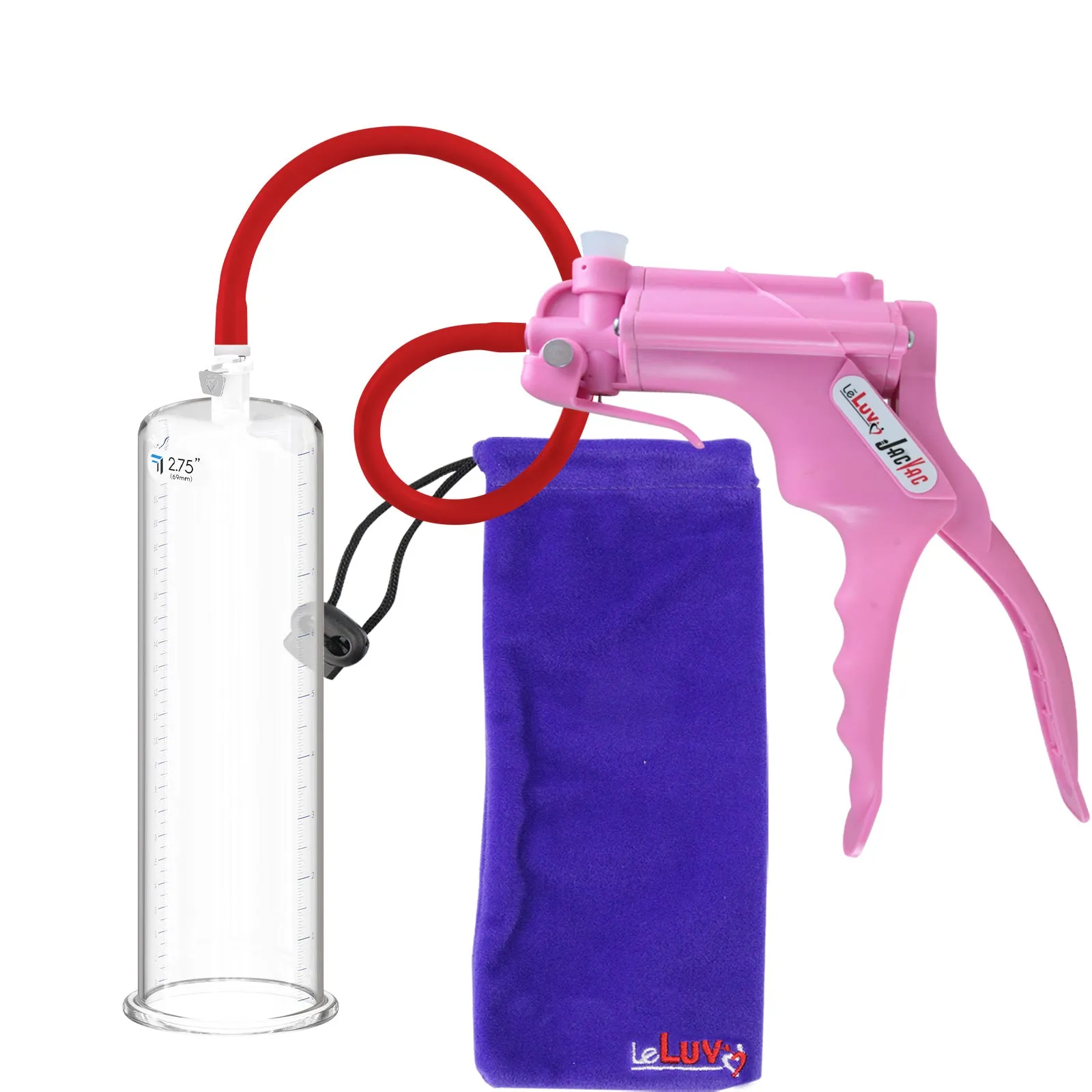 LeLuv JacVac Penis Pump with Swivel Gauge Options - Choose Round Flange Cylinder