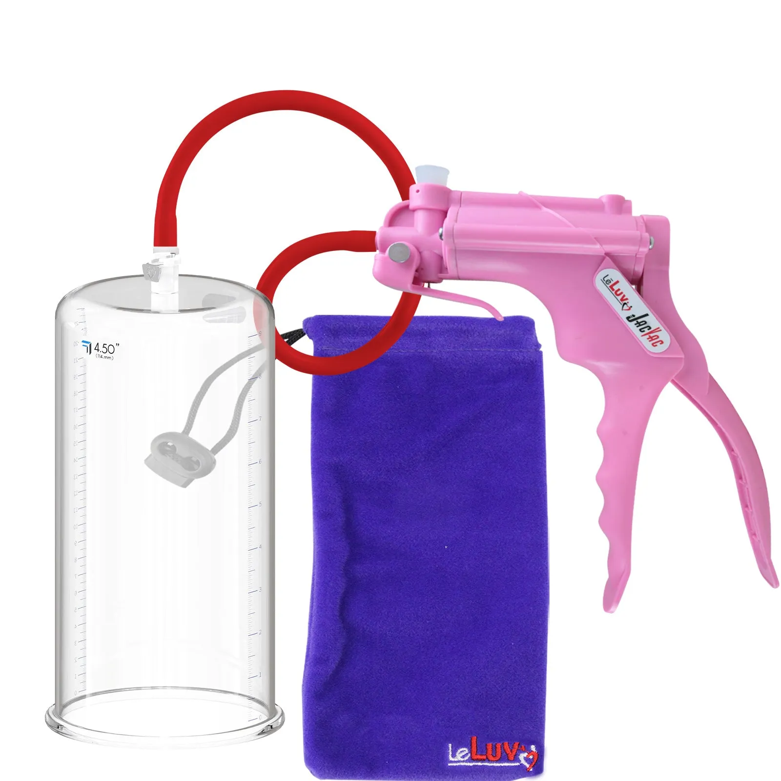 LeLuv JacVac Penis Pump with Swivel Gauge Options - Choose Round Flange Cylinder