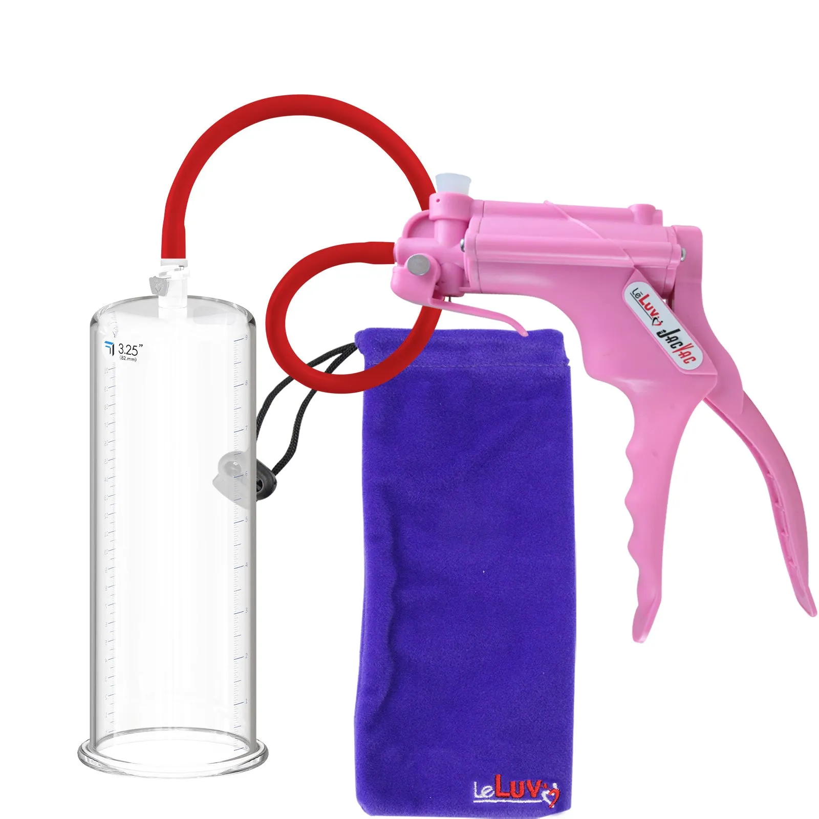 LeLuv JacVac Penis Pump with Swivel Gauge Options - Choose Round Flange Cylinder