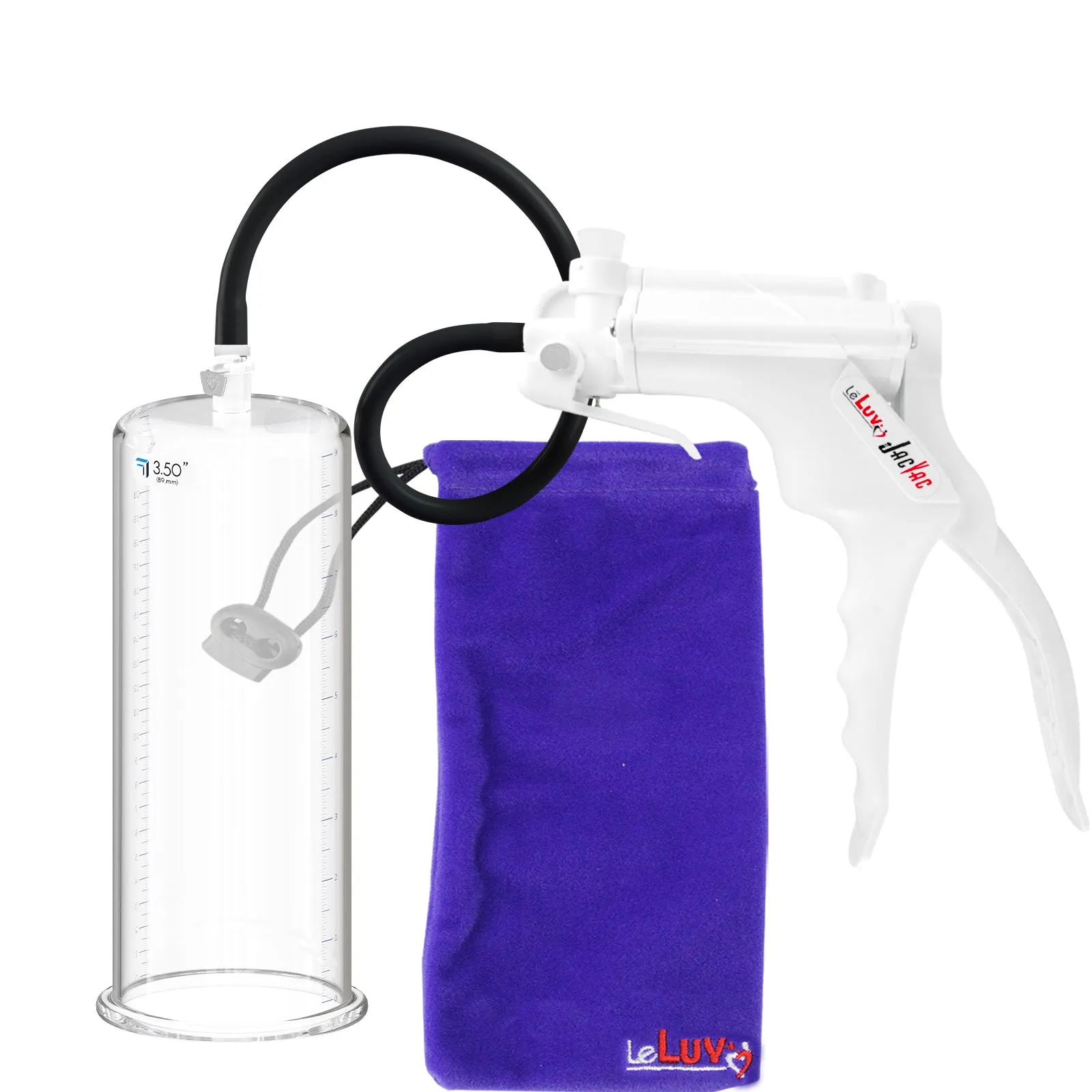 LeLuv JacVac Penis Pump with Swivel Gauge Options - Choose Round Flange Cylinder