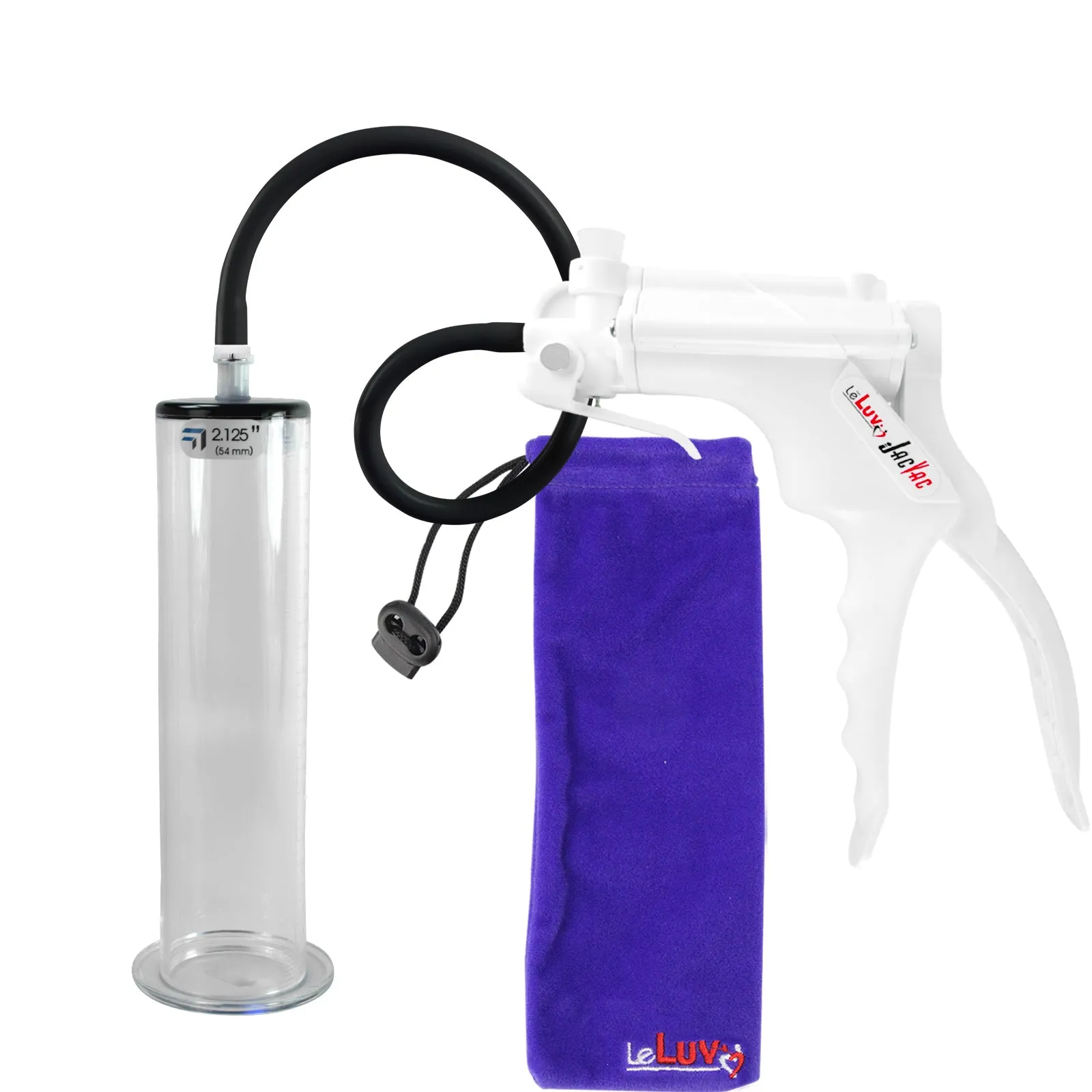 LeLuv JacVac Penis Pump with Swivel Gauge Options - Choose Wide Flange Cylinder