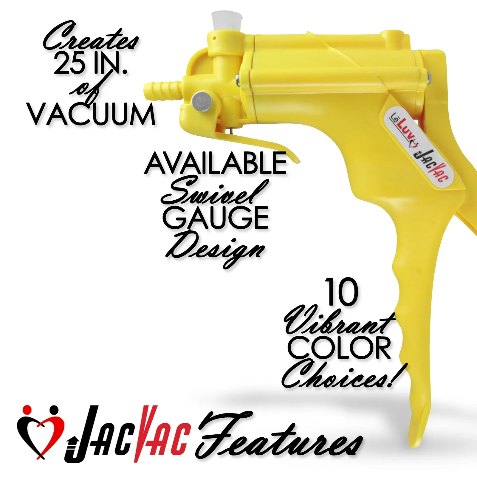 LeLuv JacVac Penis Pump with Swivel Gauge Options - Choose Wide Flange Cylinder