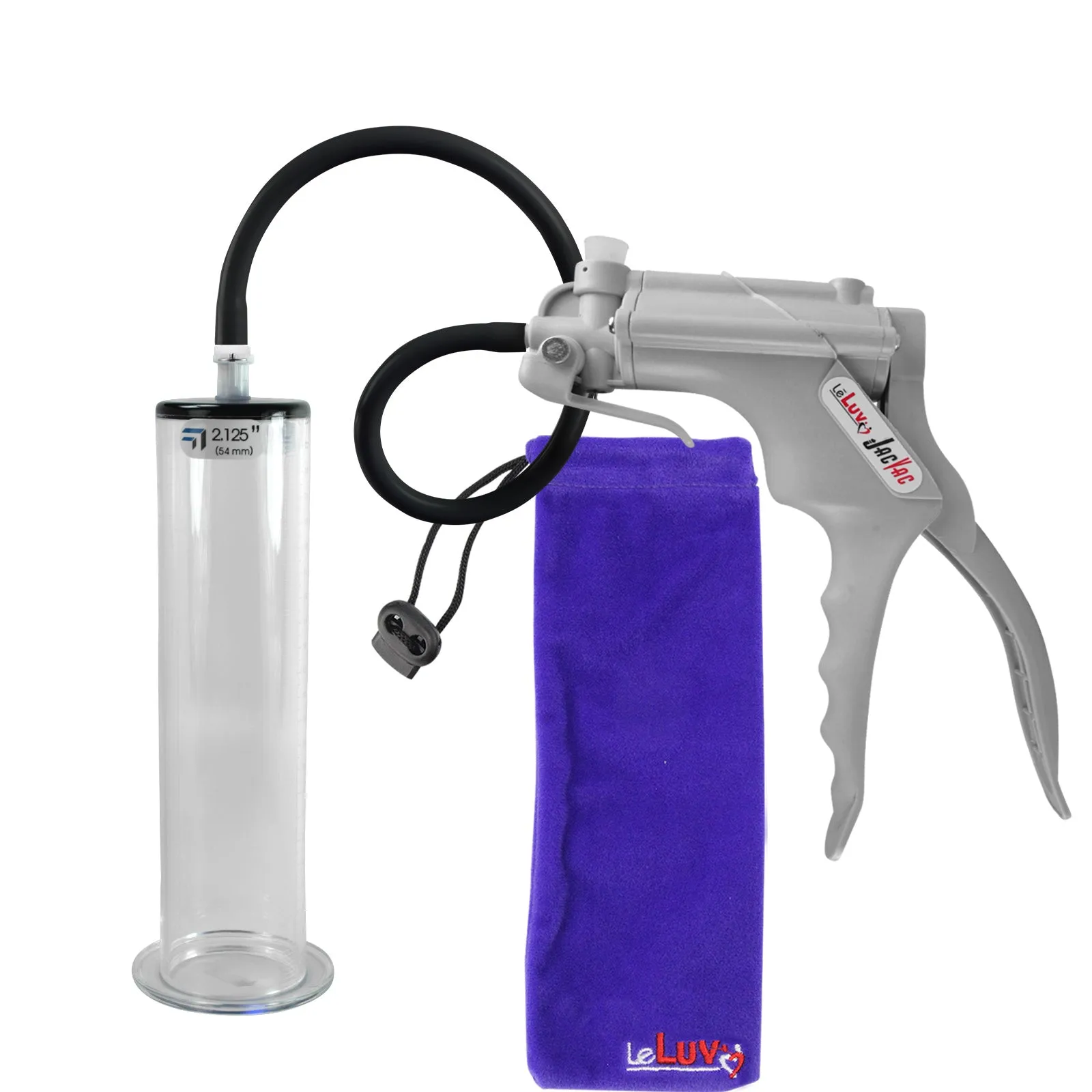 LeLuv JacVac Penis Pump with Swivel Gauge Options - Choose Wide Flange Cylinder