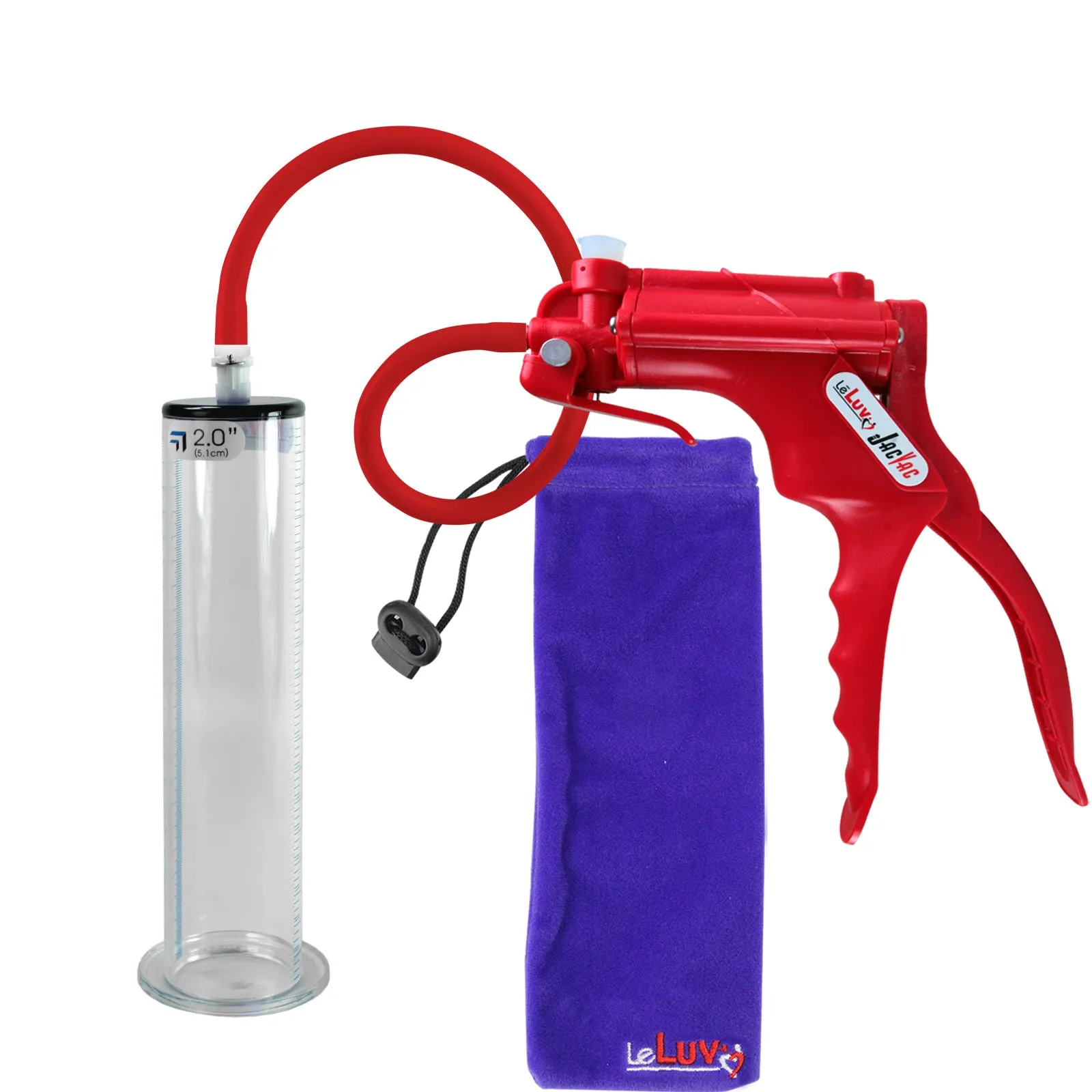 LeLuv JacVac Penis Pump with Swivel Gauge Options - Choose Wide Flange Cylinder