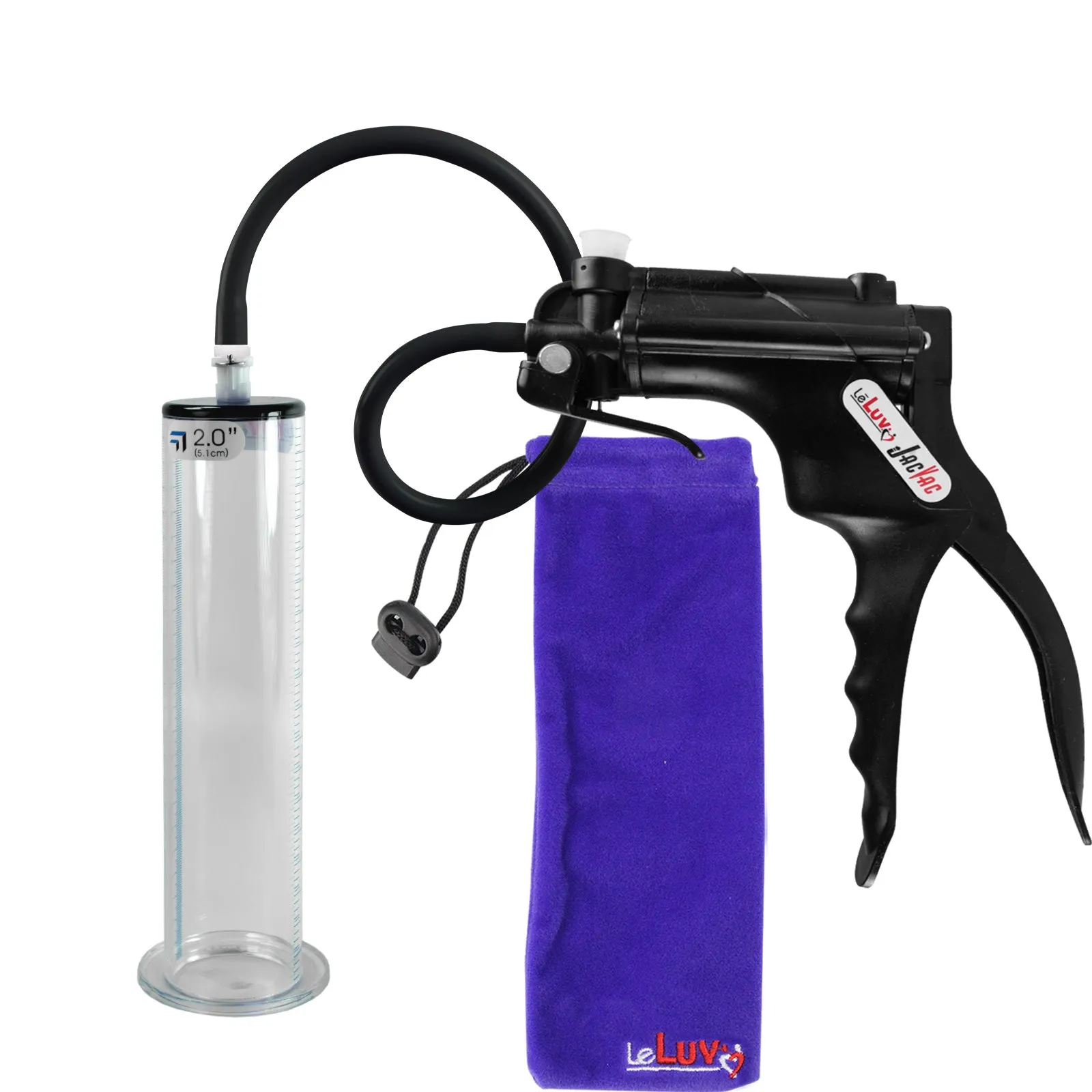 LeLuv JacVac Penis Pump with Swivel Gauge Options - Choose Wide Flange Cylinder