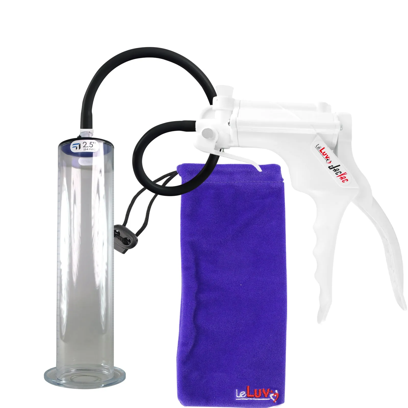 LeLuv JacVac Penis Pump with Swivel Gauge Options - Choose Wide Flange Cylinder