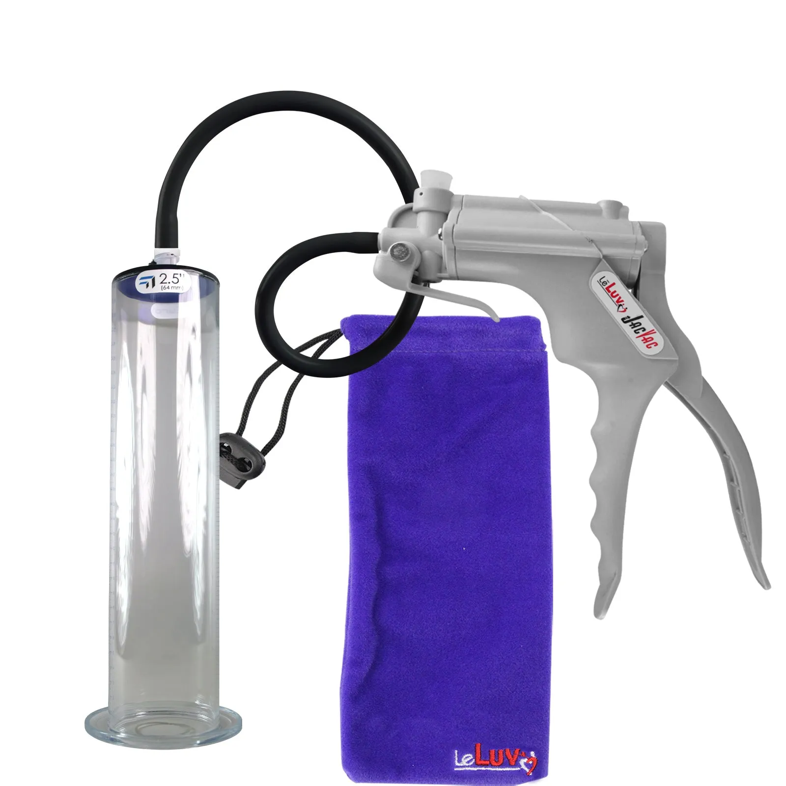 LeLuv JacVac Penis Pump with Swivel Gauge Options - Choose Wide Flange Cylinder