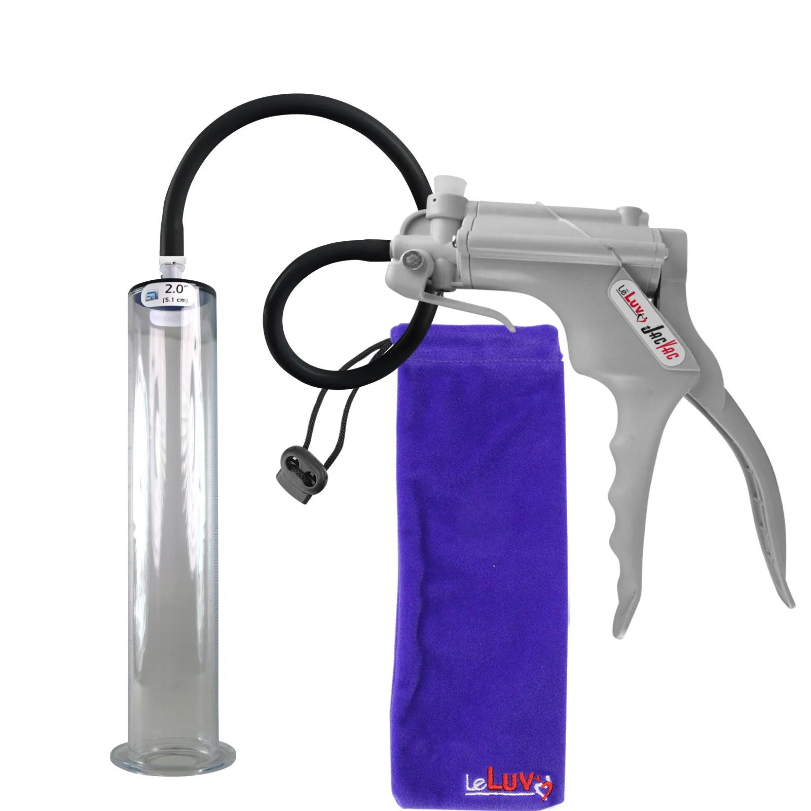 LeLuv JacVac Penis Pump with Swivel Gauge Options - Choose Wide Flange Cylinder